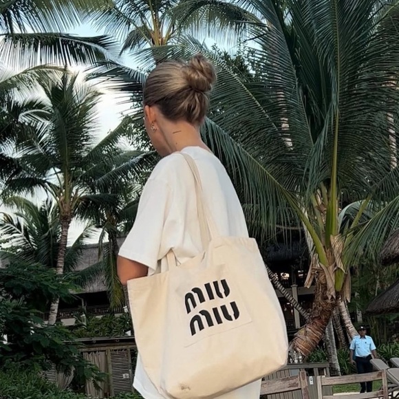 Miu Miu Handbags - Miu Miu Parfums Collection Tote Bag; 100% Cotton; NWT